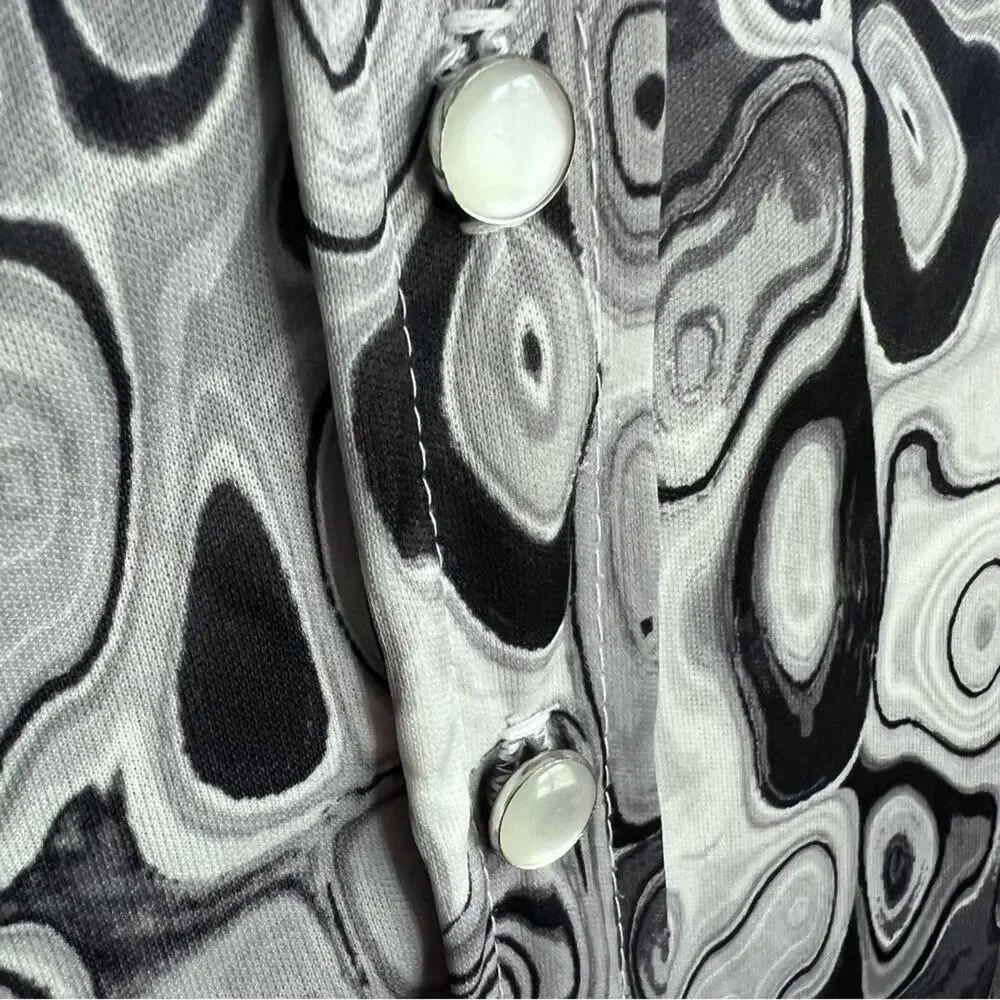 Vintage 1970s Mini Dress Button Down Psychedelic - Picture 7 of 9